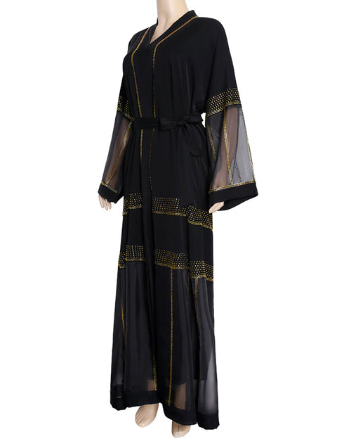 Diamond-Embellished Abaya Dress for Women